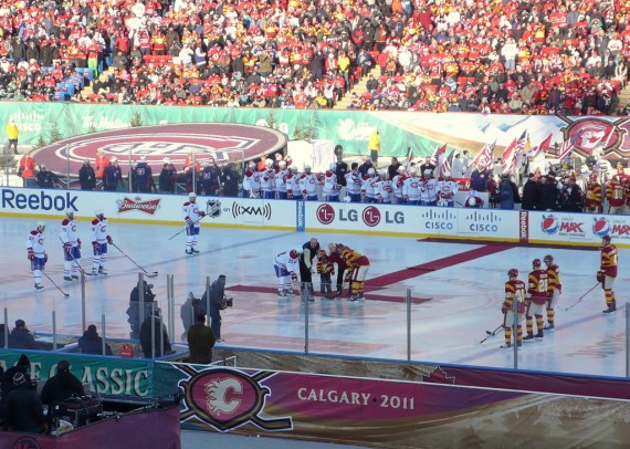 Faceoff at the 2011 Heritage Classic