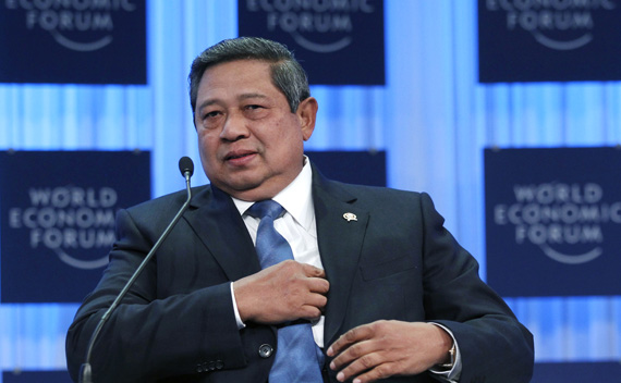 Indonesian President Susilo Bambang Yudhoyono attends a session at the World Economic Forum (WEF) in Davos January 28, 2011.