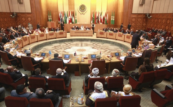Arab foreign ministers attend an emergency meeting on Syria at the Arab League Headquarters in Cairo, Egypt on November 12, 2011 (Asmaa Waguih/Courtesy Reuters).
