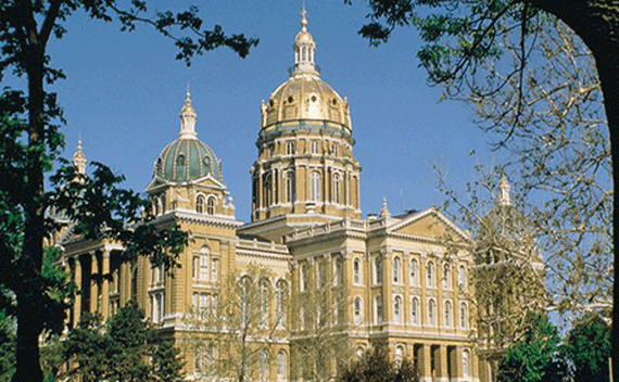 Iowa’s State Capitol building in Des Moines.