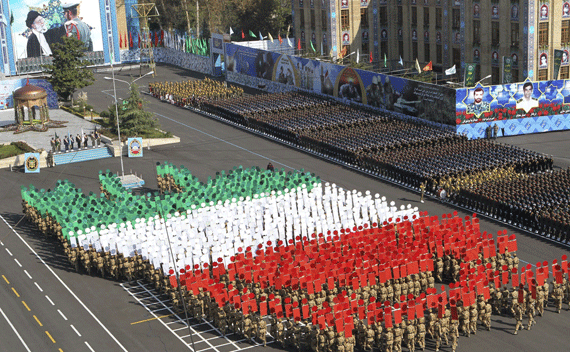 Members of the Iranian army land force academy perform during a graduation ceremony in Tehran November 10, 2011. Iran’s Supreme Leader Ayatollah Ali Khamenei warned the United States and Israel on Thursday not to launch any military action against its nuclear sites, saying it would be met with