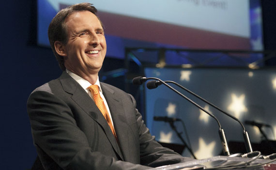 Tim Pawlenty speaks during the Iowa Faith & Freedom Coalition’s Spring Event at Point of Grace Church in Waukee, Iowa on March 8, 2011.