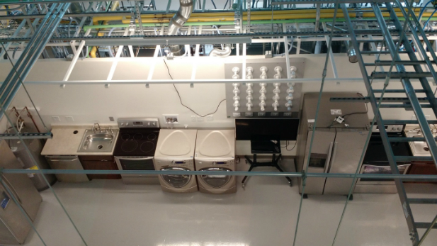 Two of the “Smart Homes” that ESIF has set up to simulate the integration of homes packed with internet-connected, energy-efficient appliances into the electricity grid