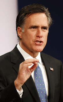 Republican presidential candidate Mitt Romney speaks at the Republican Jewish Coalition’s (RJC) 2012 Republican Presidential Candidates Forum in Washington December 7, 2011. REUTERS/Molly Riley