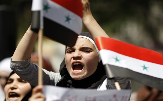 A Syrian shouts slogans during protest against government of Syria’s President Assad (Osman Orsal/Courtesy Reuters).