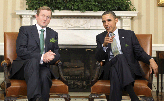 U.S. President Obama meets with Ireland’s Taoiseach Enda Kenny at the White House.