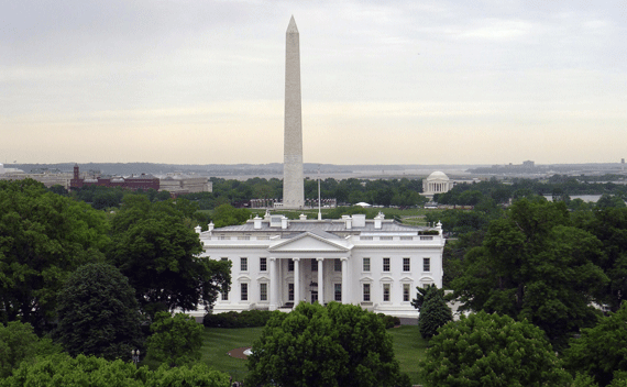 The White House is seen with the Washington Monument (L) behind it and the Jefferson Memorial (R) in Washington, May 1, 2011. REUTERS/Gary Hershor