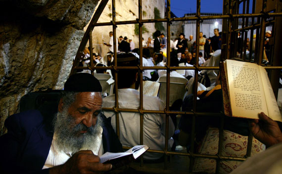 Jewish worshippers pray at the Western Wall in Jerusalem’s Old City (Ronen Zvulun/Courtesy Reuters)