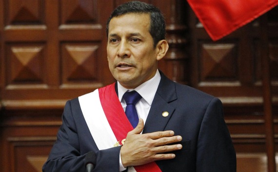 Peru’s new President Ollanta Humala is sworn in to office in Congress in Lima (Mariana Bazo/Courtesy Reuters).