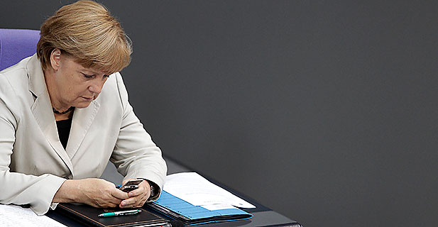 German chancellor Angela Merkel at the Bundestag.