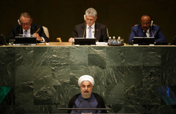 Iran president Hassan Rouhani addresses the UN General Assembly