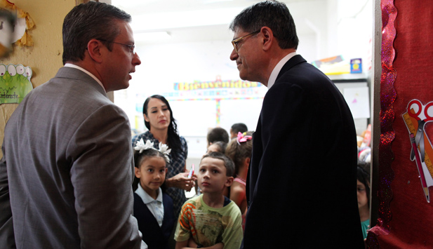 Governor Padilla and Secretary Lew in San Juan