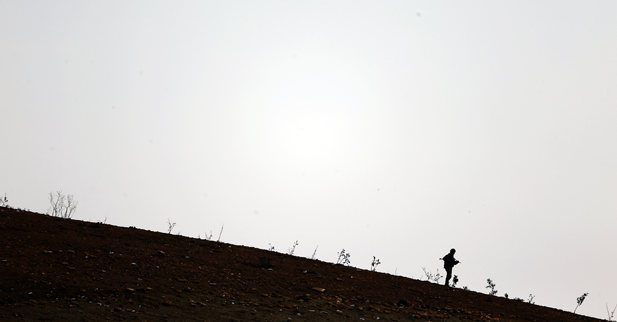 Soldier near the Turkish-Syrian border.