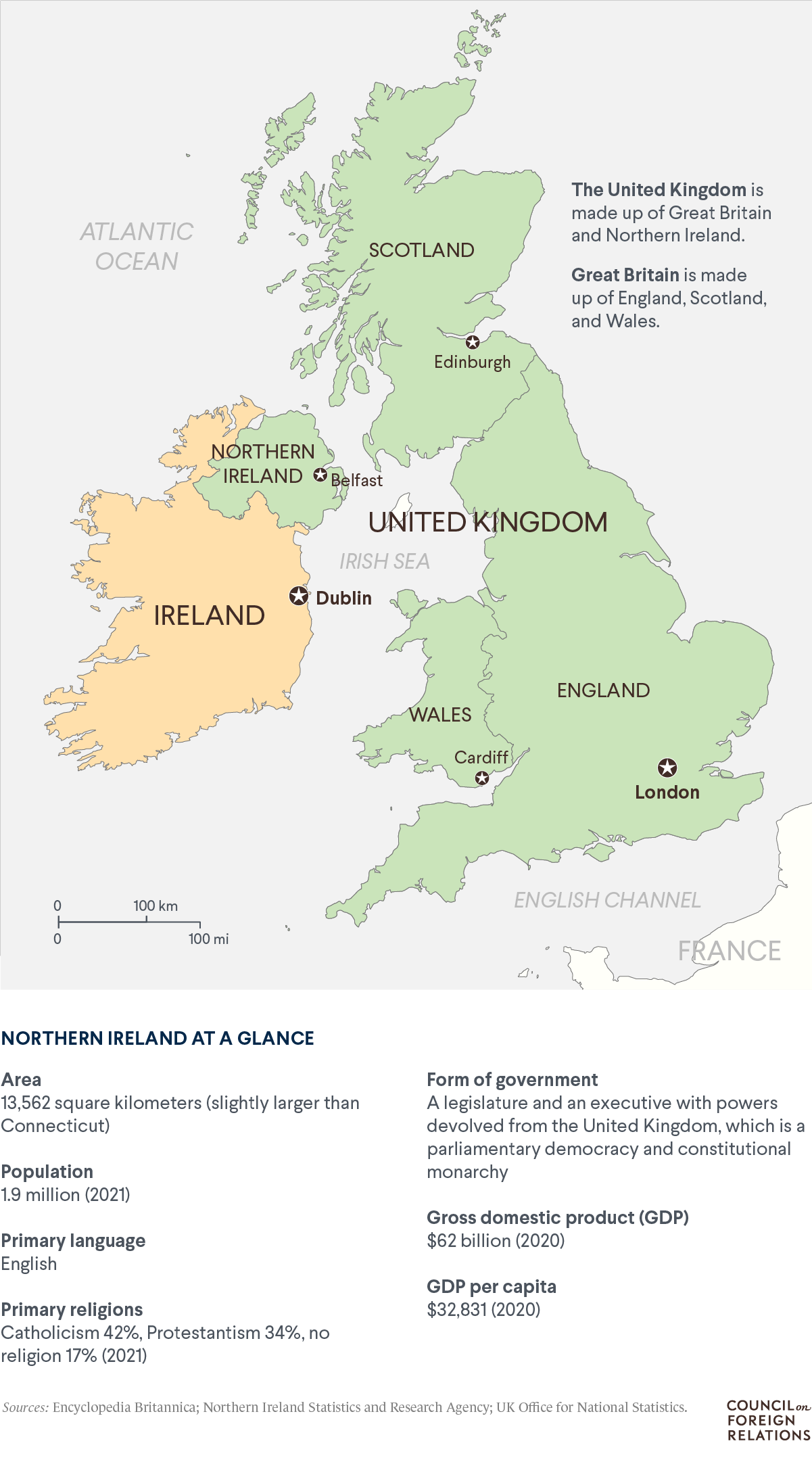 A map of the United Kingdom and Ireland