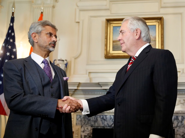 U.S. Secretary of State Rex Tillerson meets with Indian Foreign Secretary Subrahmanyam Jaishankar at the State Department in Washington, D.C., March 3, 2017. 