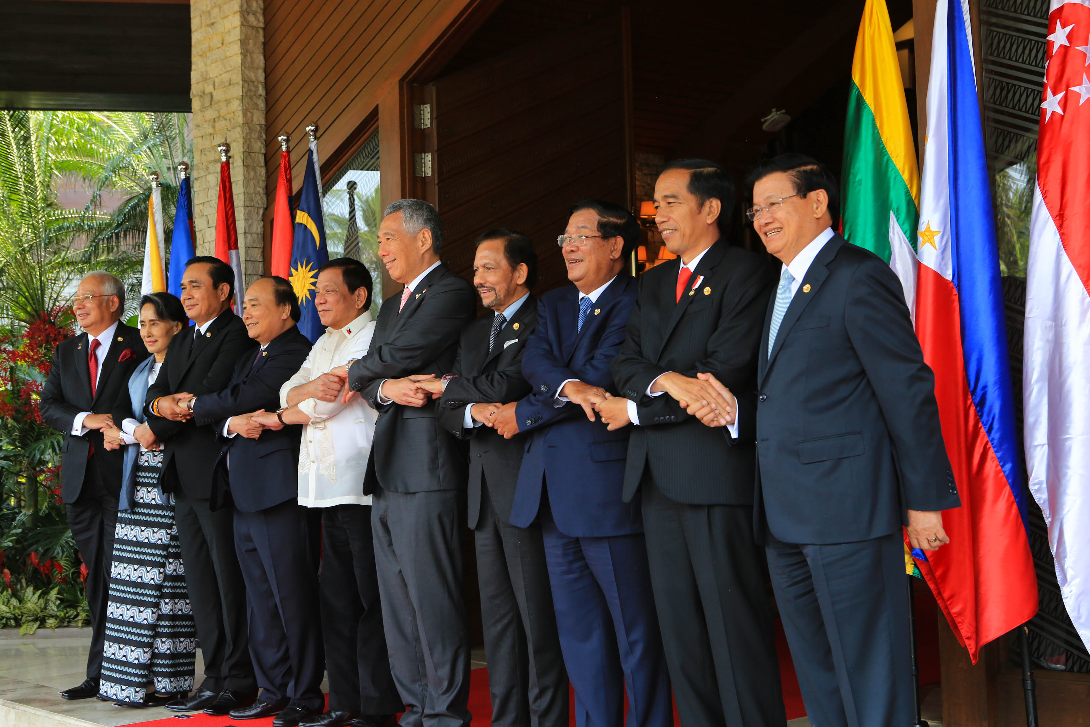 Southeast Asian leaders meet at the thirtieth ASEAN Summit in Manila in April 2017.