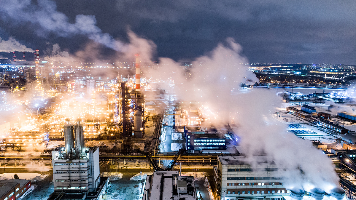 The Gazprom Neft Moscow oil refinery in Kapotnya.