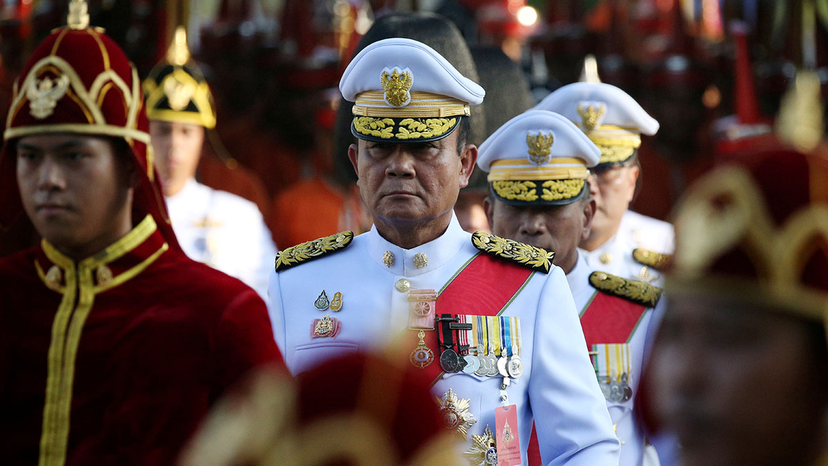 Thailand’s Prime Minister Prayuth Chan-ocha attends the coronation procession for King Vajiralongkorn in May 2019.