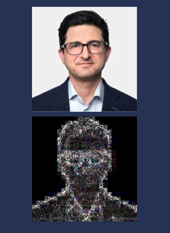 Figure 1: Analysis by fotoforensics (black is the unaltered image; white indicates a change).