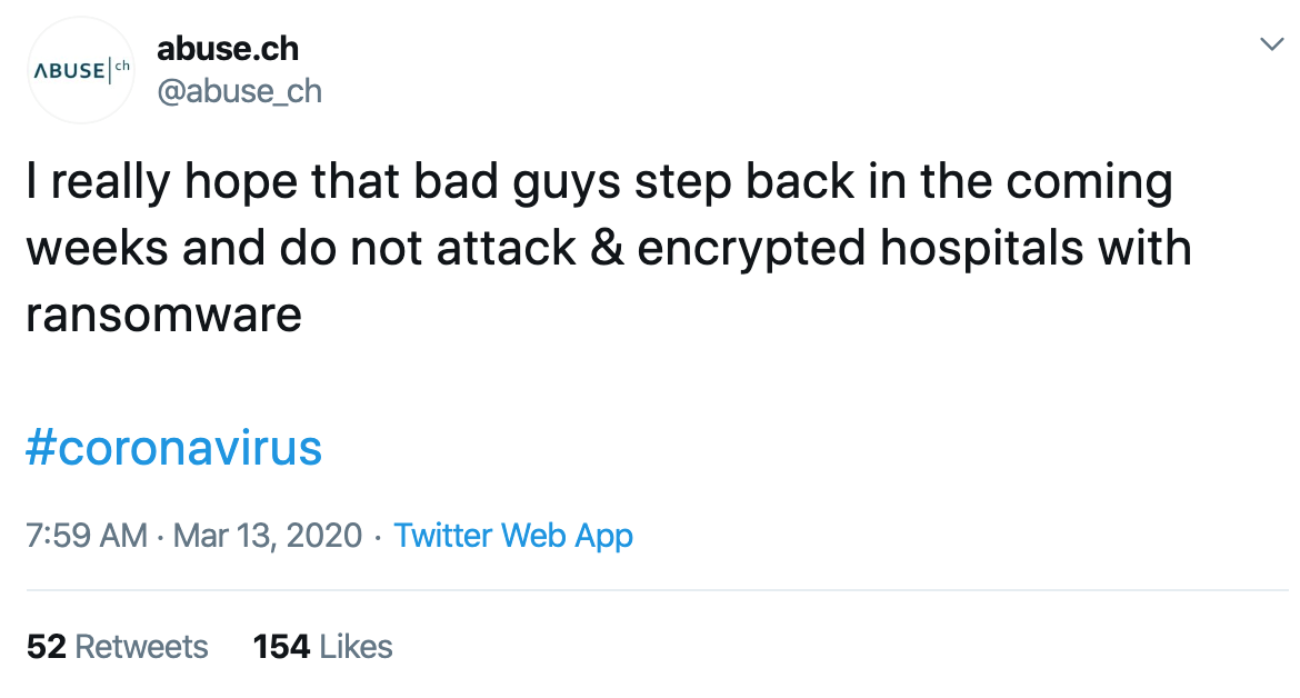 Tweet by @abuse_ch