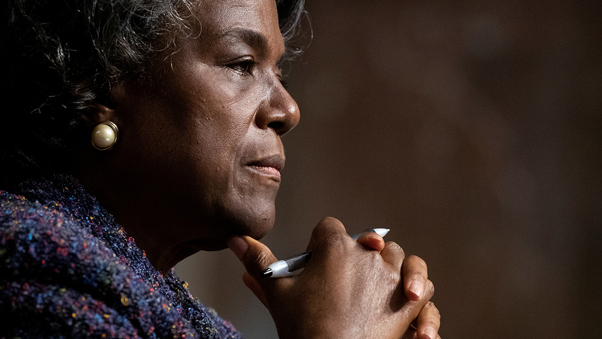 Linda Thomas-Greenfield attends the Senate Foreign Relations Committee hearing on her nomination to be the United States Ambassador to the United Nations on Capitol Hill in Washington, D.C., U.S., January 27, 2021.