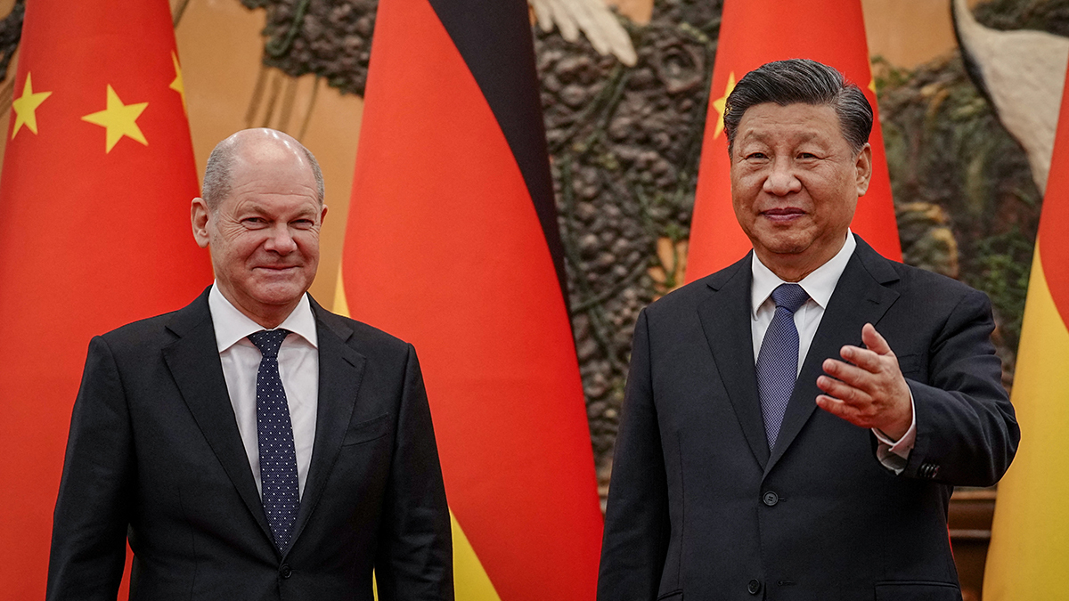 German Chancellor Olaf Scholz meets Chinese President Xi Jinping in Beijing.