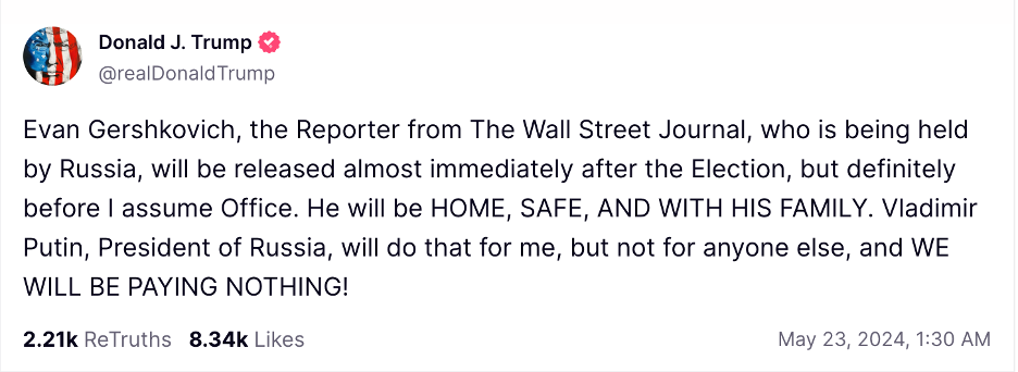 Trump Truth Social Post