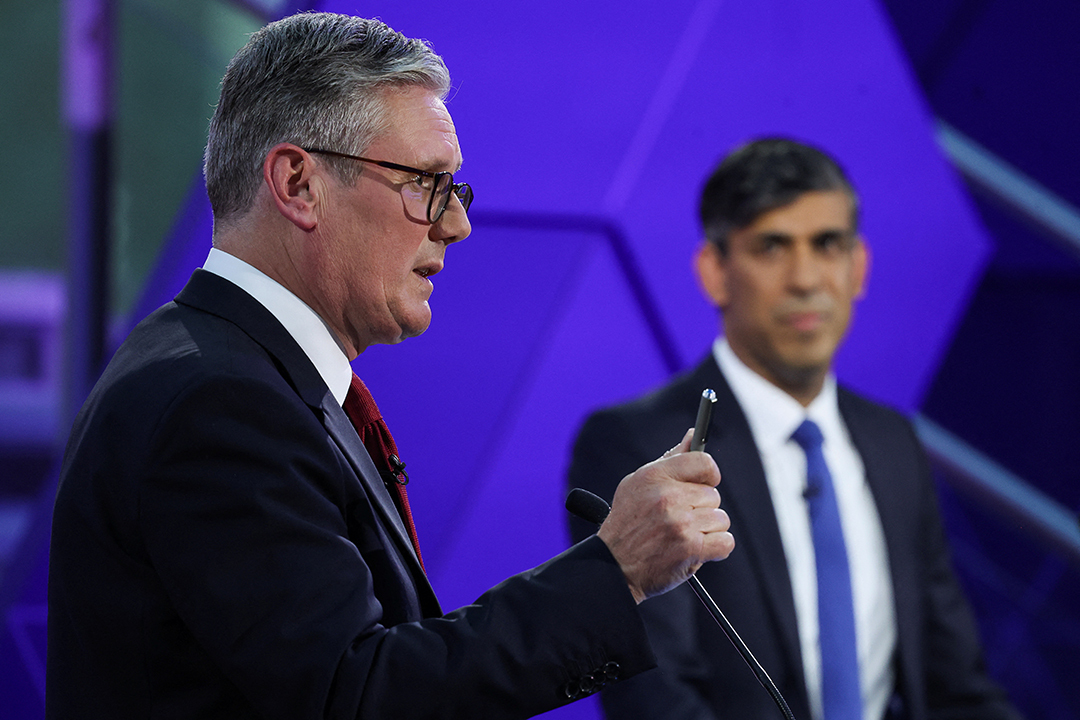 BBC's Prime Ministerial Debate between Keir Starmer and Rishi Sunak, in Nottingham