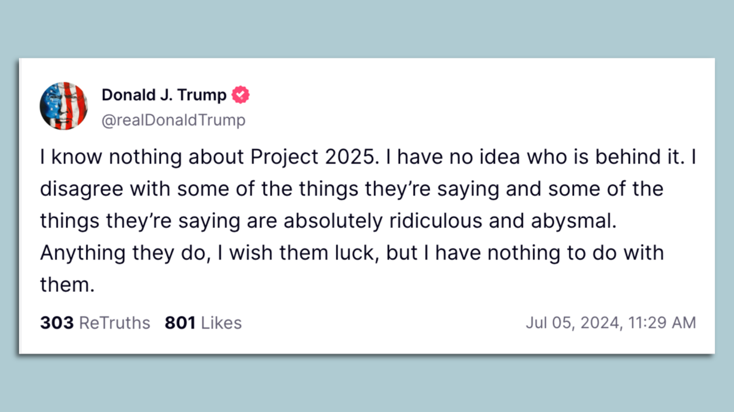 Project 2025 Trump Social 
