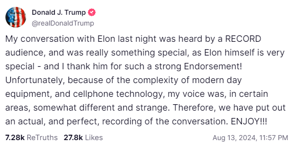 Trump Social Post 