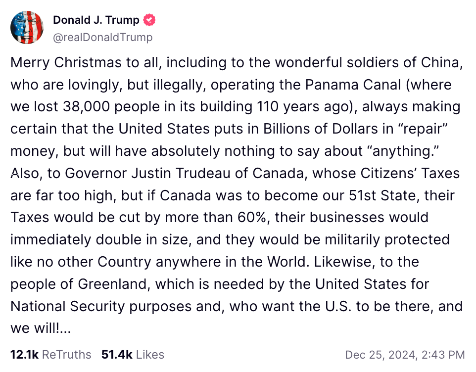 Trump Christmas Message