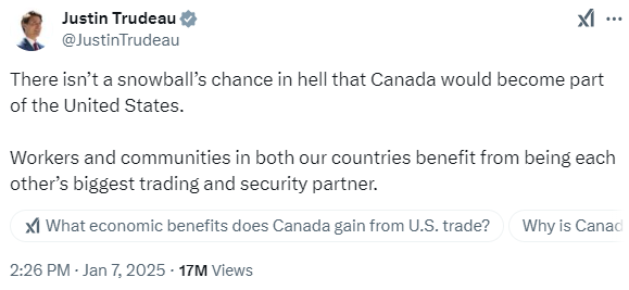 Trudeau Retort on 51st State