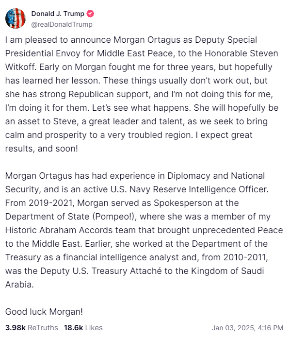 Trump on Morgan Ortagus