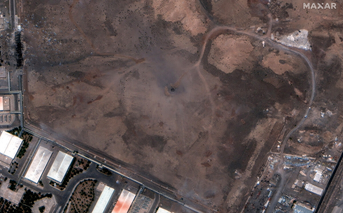 Satellite imagery of the Natanz facility shows damage sustained after a U.S. air strike.